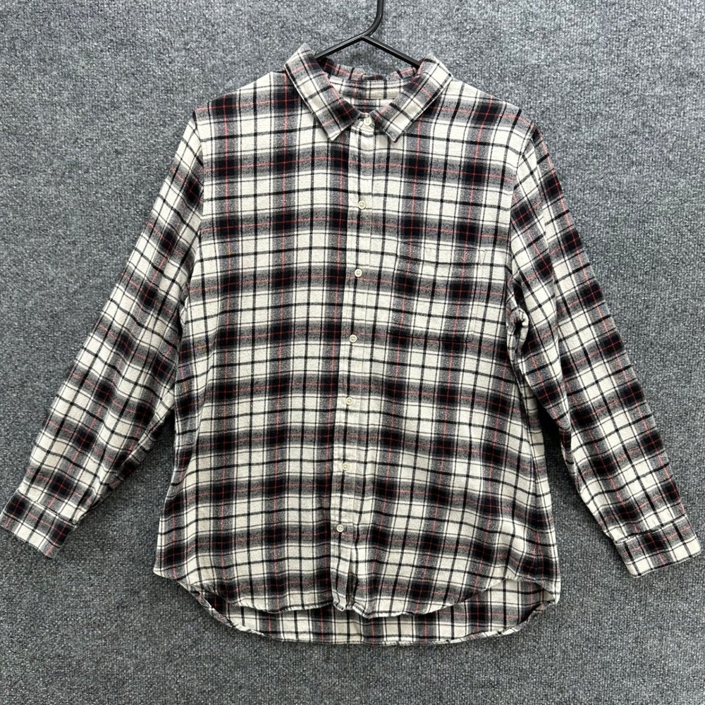 Banana Republic Boyfriend Fit Flannel Shirt Womens Large, 100% cotton - Picture 1 of 9
